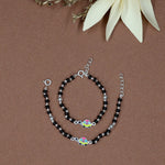 Load image into Gallery viewer, 925 Silver Kids Bracelet with Turtle Charm & Black Beads (Adjustable)