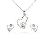 Load image into Gallery viewer, Complete 925 Sterling Silver Chain Pendant & Earring Set - Stylish & Feminine