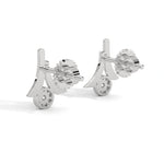 Load image into Gallery viewer, Silver Diamond In White Earrings