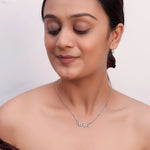 Load image into Gallery viewer, Silver Crystal Circles Pendant Necklace