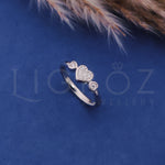 Load image into Gallery viewer, 925 Silver Triple Heart Ring for Girls