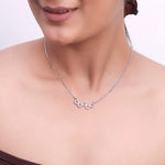 Load image into Gallery viewer, Silver Crystal Circles Pendant Necklace