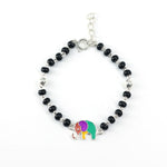 Load image into Gallery viewer, 925 Silver Kids Bracelet with Elephant Charm & Black Beads (Adjustable)