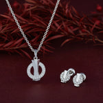 Load image into Gallery viewer, Silver Earring, Pendant, and Chain Set
