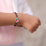 Load image into Gallery viewer, 925 Silver Kids Bracelet with Elephant Charm & Black Beads (Adjustable)