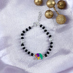 Load image into Gallery viewer, 925 Silver Kids Bracelet with Elephant Charm & Black Beads (Adjustable)