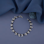 Load image into Gallery viewer, SilverBlack Bead Anklet with Accents Black Bead Bracelet