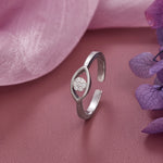 Load image into Gallery viewer, Silver Evil Eye Diamond Ring