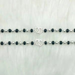 Load image into Gallery viewer, 925 Silver Kids Bracelet with Baby Feet Charm & Black Beads (Adjustable)