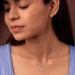 Load image into Gallery viewer, Complete 925 Sterling Silver Chain Pendant & Earring Set - Stylish & Feminine