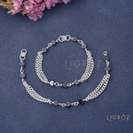 Load image into Gallery viewer, Silver Hart Stone Kids Nazariya Bracelet Set
