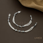 Load image into Gallery viewer, Silver Hart Stone Kids Nazariya Bracelet Set
