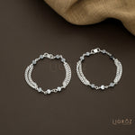 Load image into Gallery viewer, Silver Hart Stone Kids Nazariya Bracelet Set
