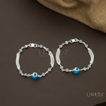 Load image into Gallery viewer, Silver Blue Stone Kids Nazariya Bracelet
