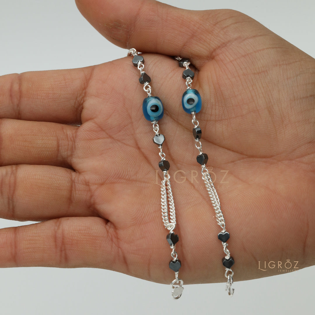 Silver Blue Stone Kids Nazariya Bracelet