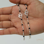 Load image into Gallery viewer, Silver and Black Beaded Kids Nazariya Bracelet
