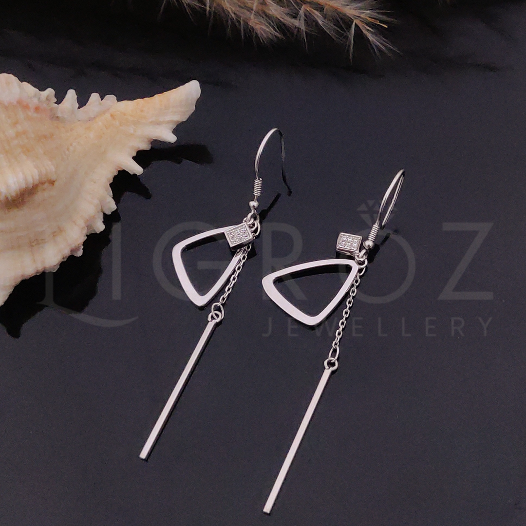 LIGROZ 925 Silver Modern Geometric Dangle Earrings for Women