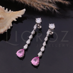 Load image into Gallery viewer, LIGROZ 925 Silver Pink Teardrop Long Earrings for Women
