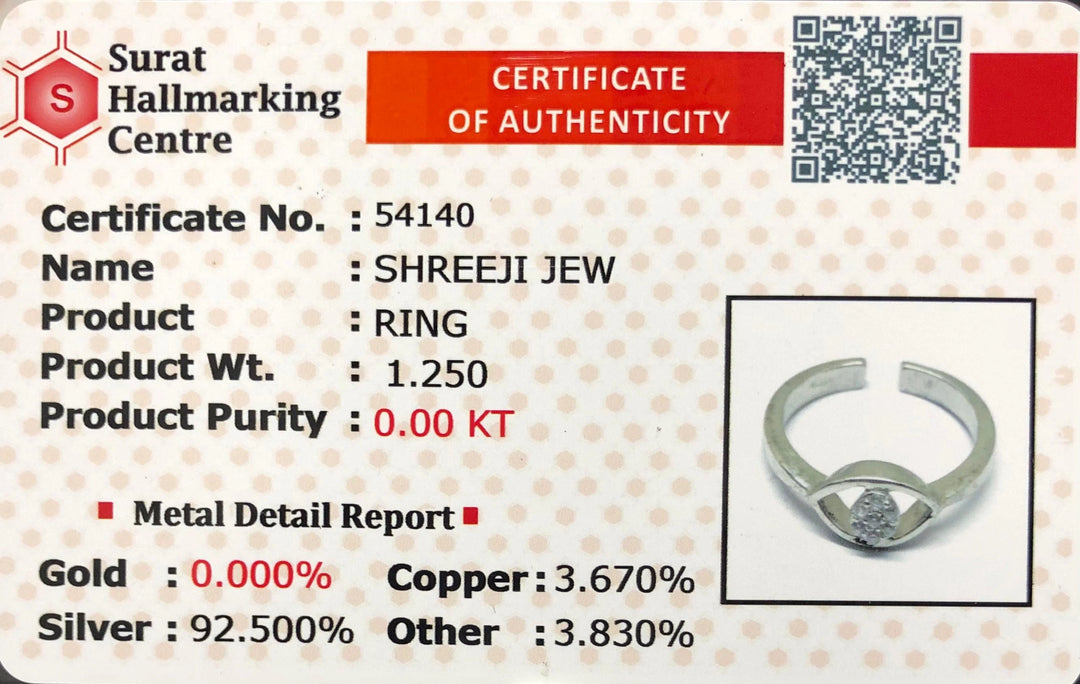 Silver Evil Eye Diamond Ring