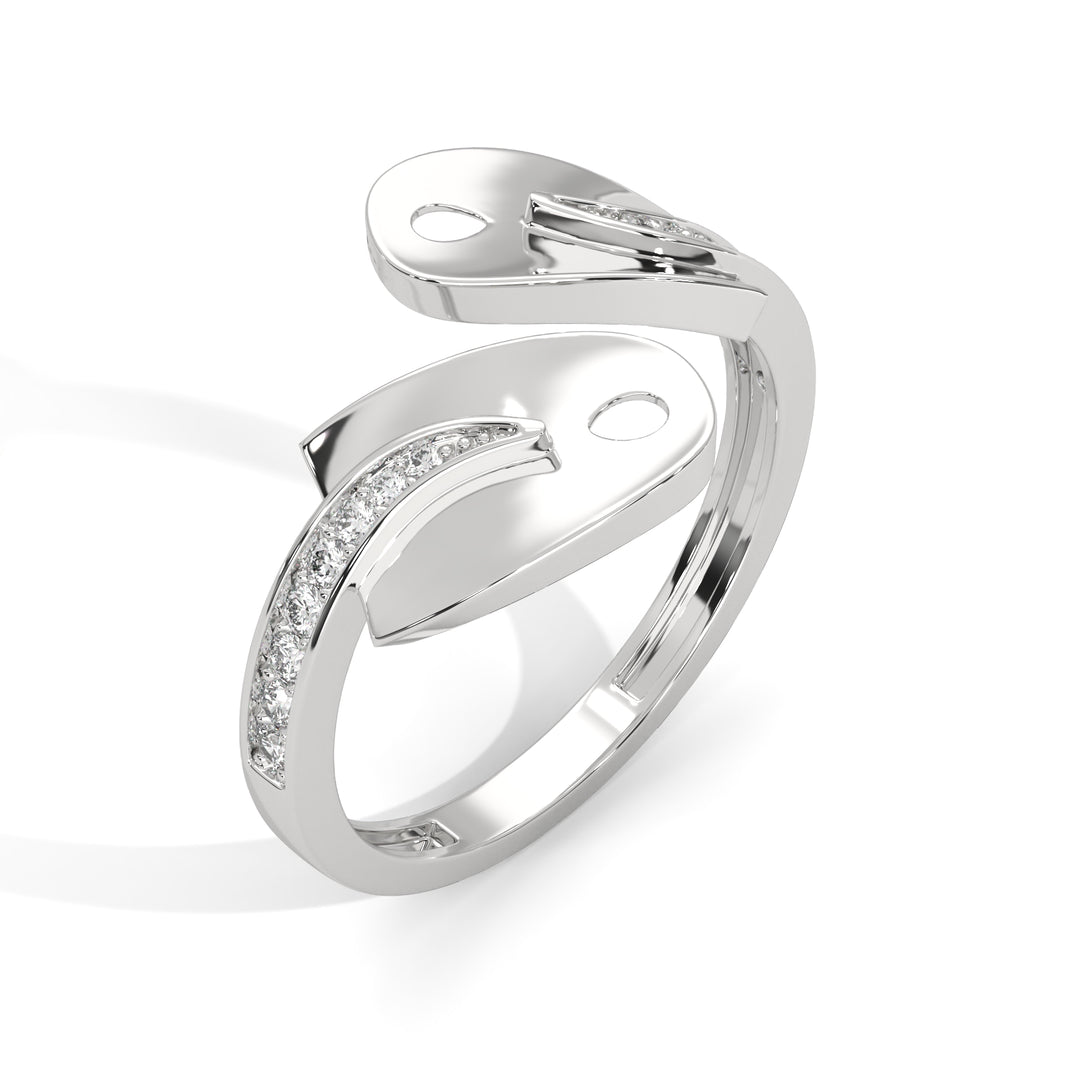 Silver  Double Petal Design Ring