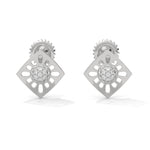 Load image into Gallery viewer, Silver Diamond Stud Earrings
