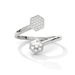 Load image into Gallery viewer, Silver Unique Hexagonal Twist Ring
