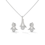 Load image into Gallery viewer, Silver Floral Necklace and Earrings Set
