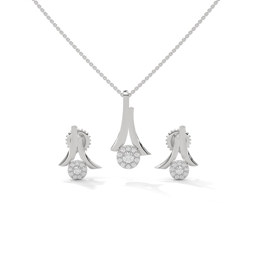 925 Sterling Silver Pendant Necklace & Earring Set for Women - Elegant & Timeless