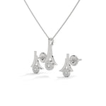 Load image into Gallery viewer, Silver Floral Necklace and Earrings Set
