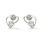 Load image into Gallery viewer, Silver Heart-Shaped Earrings
