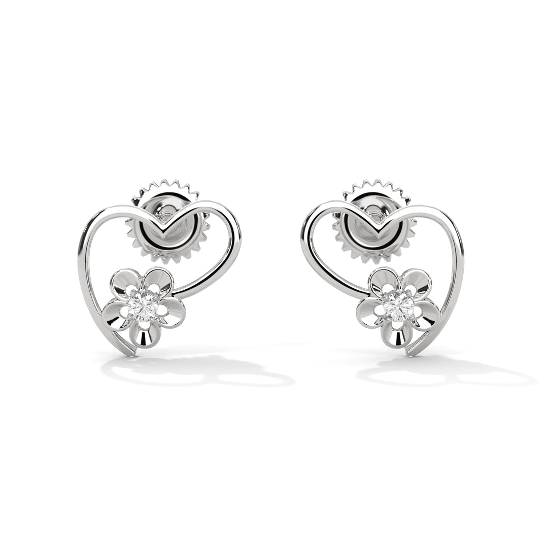 Silver Heart-Shaped Earrings