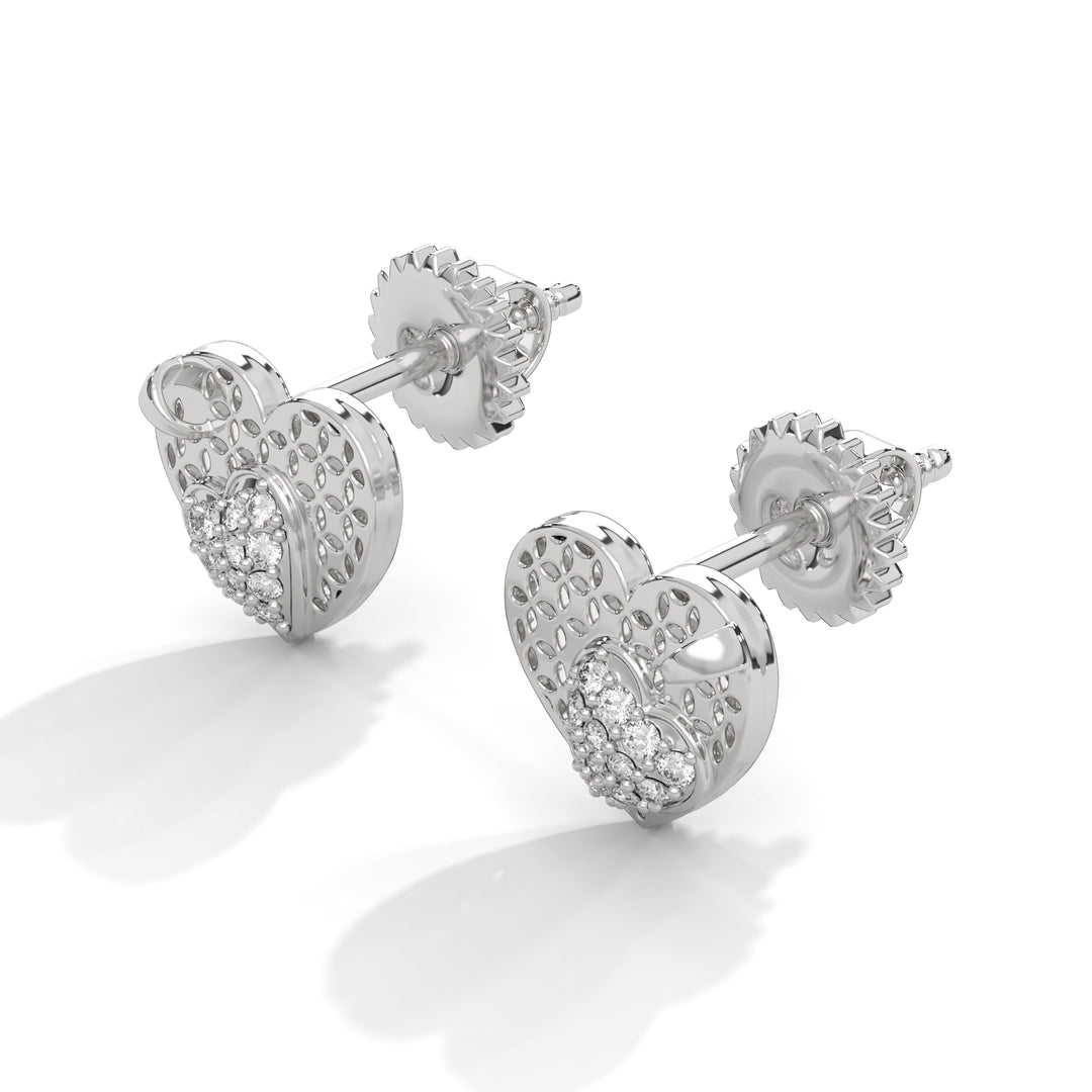 Sparkling Silver Strawberry Stud Earrings