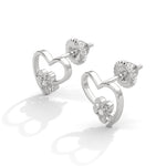 Load image into Gallery viewer, Silver Heart-Shaped Earrings
