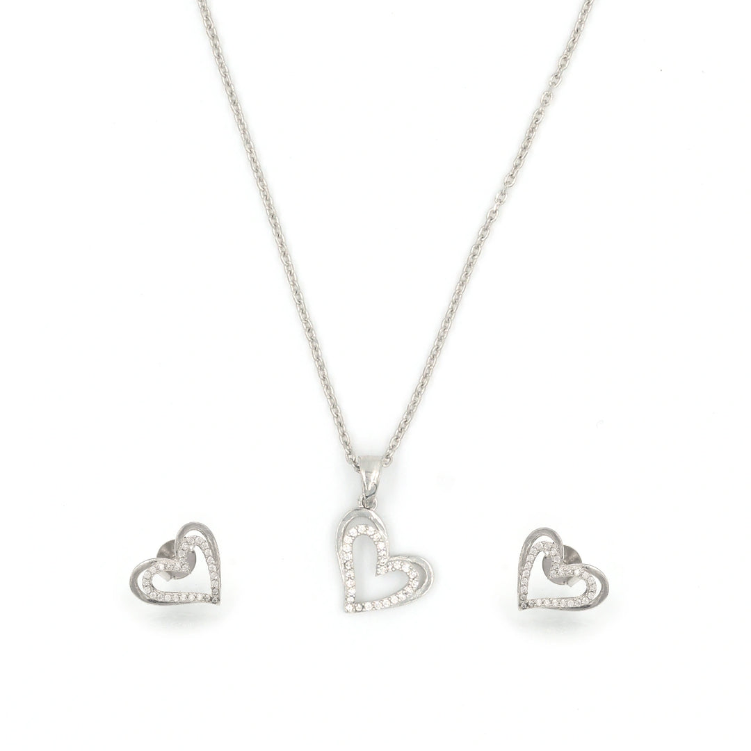 Luxury 925 Sterling Silver Chain Pendant with Matching Earrings - Perfect Gift