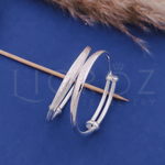 Load image into Gallery viewer, LIGROZ 925 Sterling Silver Adjustable Baby Kada (Pair) | Unisex Spiral Design
