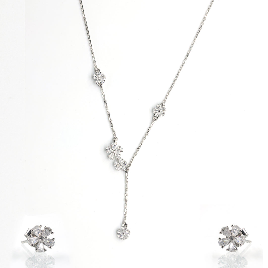 Exquisite 925 Sterling Silver Pendant Necklace & Earring Set - Complete Jewelry Collection