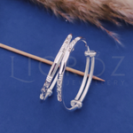 Load image into Gallery viewer, LIGROZ 925 Sterling Silver Adjustable Baby Bangles (Pair) | Diamond-Cut Pattern Design
