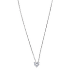 Load image into Gallery viewer, Silver Heart-Shaped Diamond Pendant Necklace
