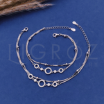 Load image into Gallery viewer, LIGROZ 925 Sterling Silver Double Chain Circle Design Anklet for Women
