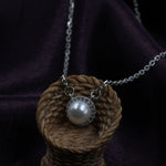 Load image into Gallery viewer, Silver Pearl and Crystal Halo Pendant Necklace
