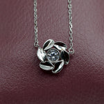 Load image into Gallery viewer, Silver Diamond Pendant Necklace
