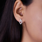 Load image into Gallery viewer, Silver Leaf-Inspired Diamond Drop Earrings
