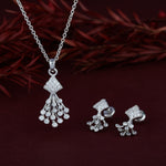 Load image into Gallery viewer, Silver Earring, Pendant, and Necklace Set
