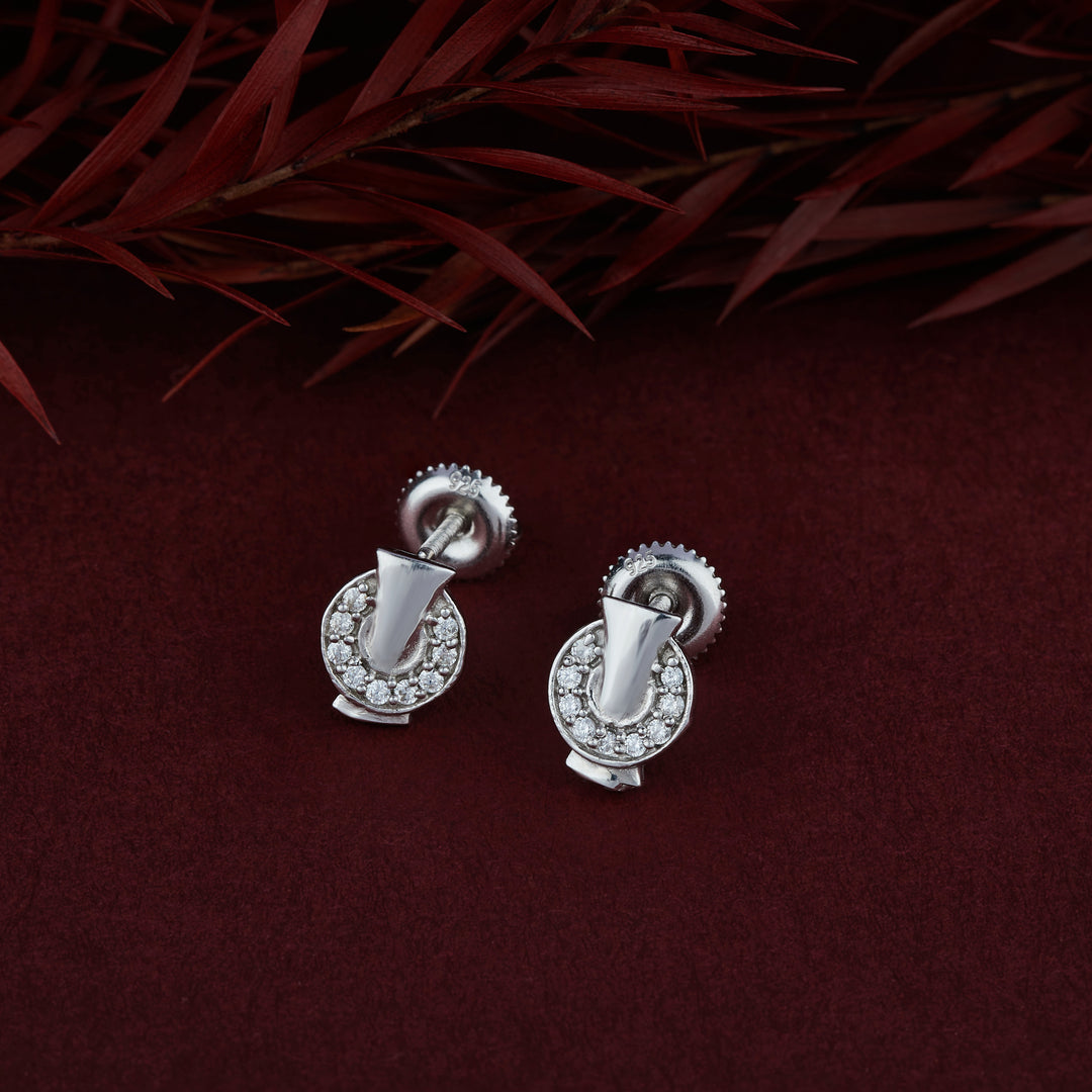 Silver Swan Stud Earrings