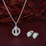 Load image into Gallery viewer, Silver Earring, Pendant, and Chain Set
