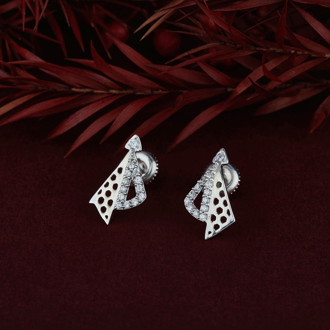 Silver Modern Geometric Earring