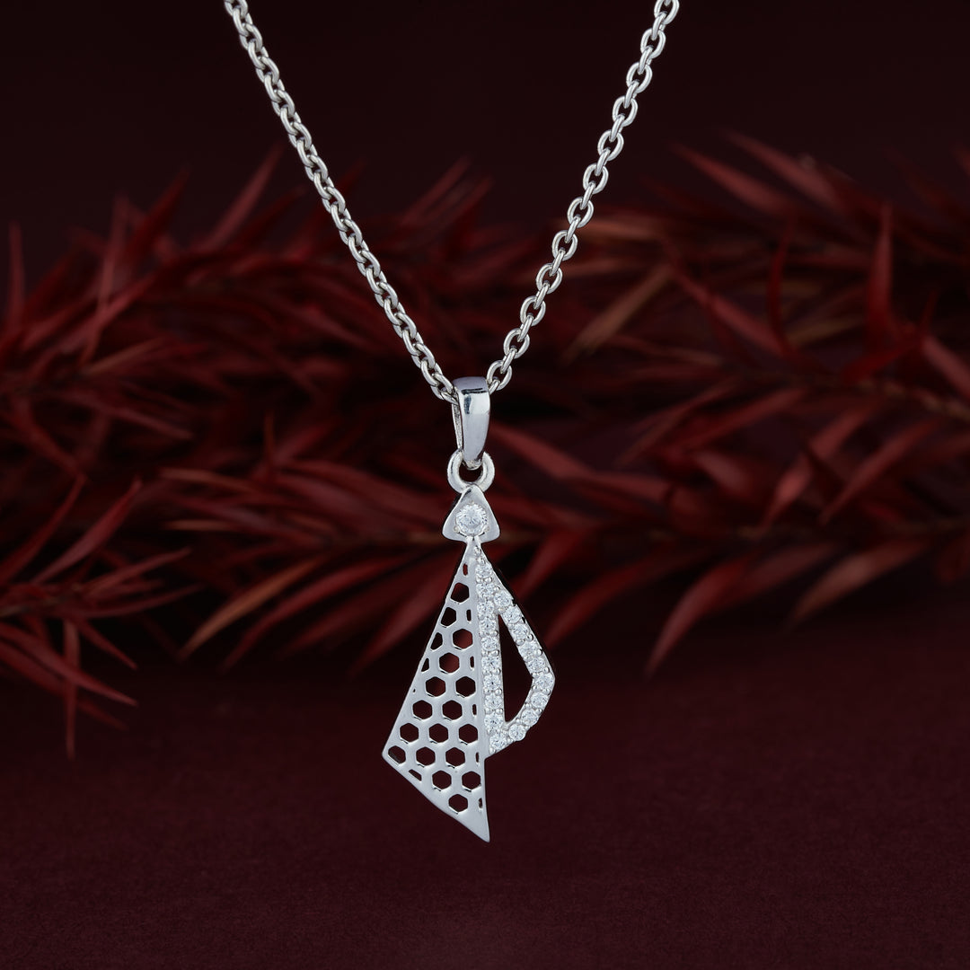 Silver Modern Geometric Necklace