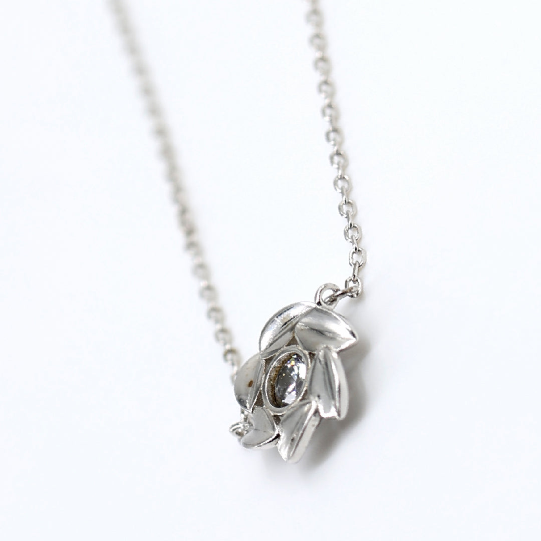 Silver Diamond Pendant Necklace