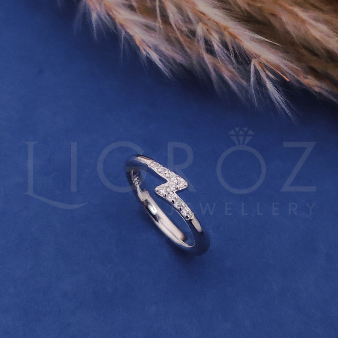 925 Silver Lightning Design Ring for Kids
