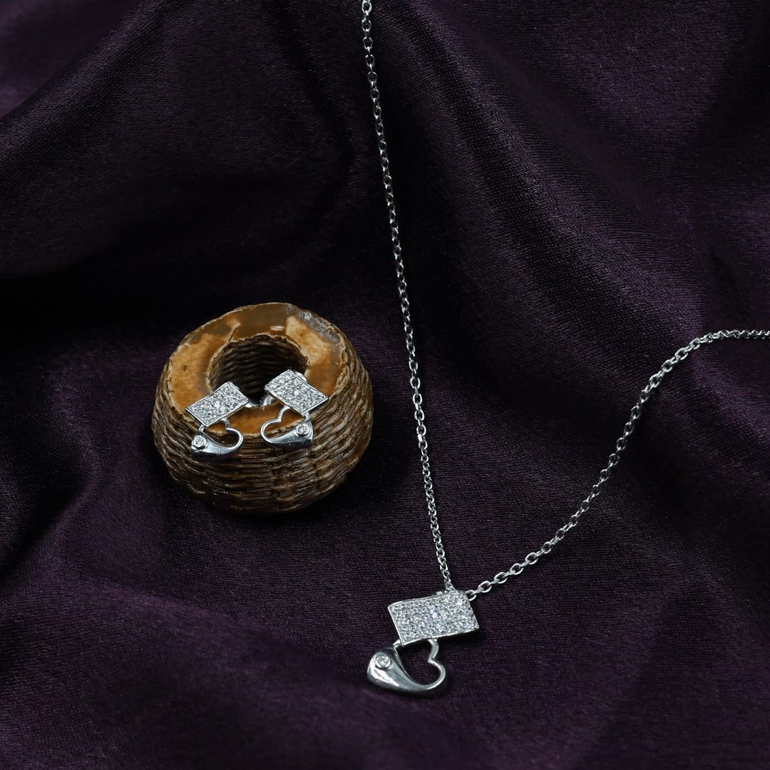 Women’s 925 Silver Jewelry Set - Pendant & Earrings